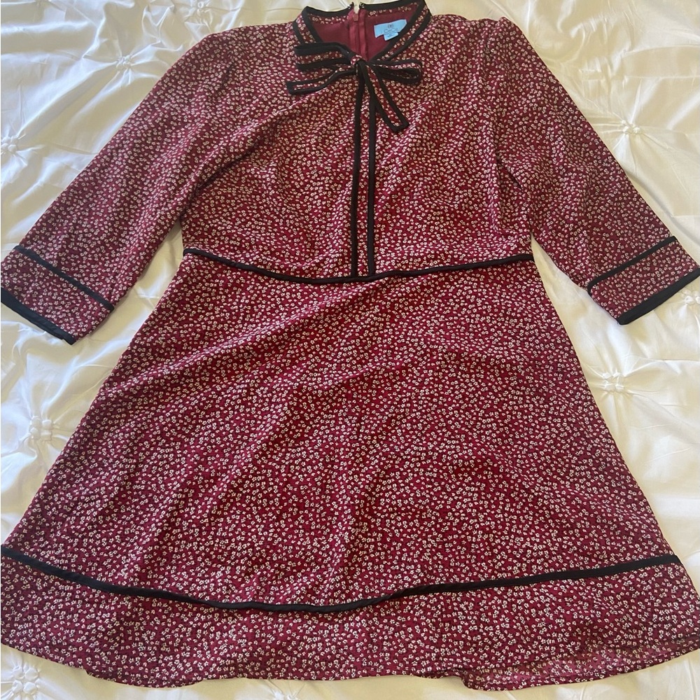 CeCe Red and Black Floral Dress